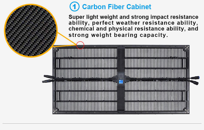 Faith BAtn transparent outdoor LED display screen--carbon fiber cabinet