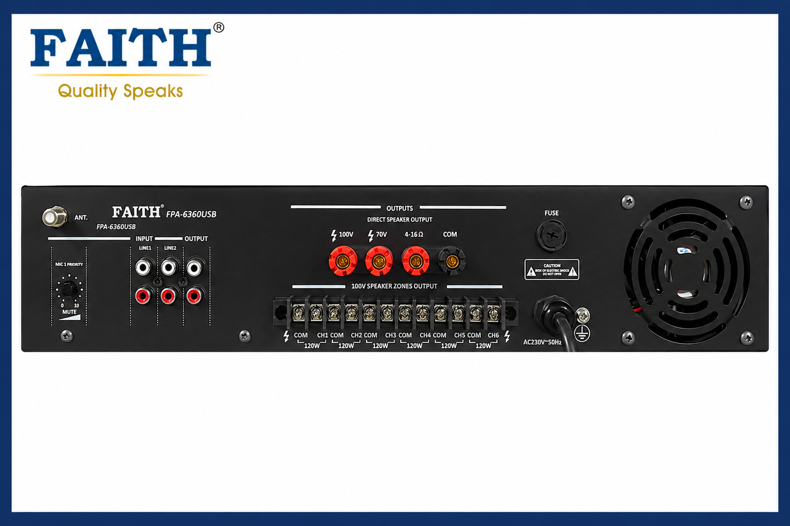 FAITH FPA-6360USB - 6 ZONE 360 WATTS