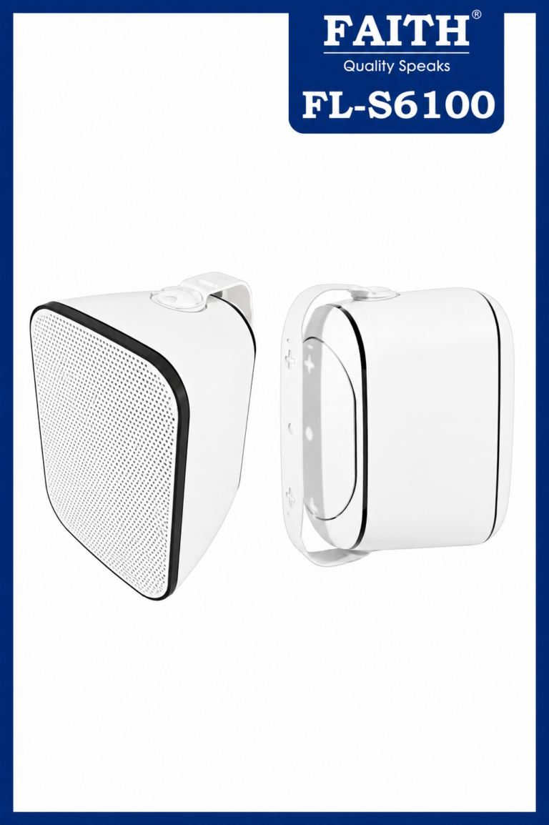 FAITH FL-S6100 / WIP-6100W , IP66 Waterproof Wall Mount Speaker for Outdoor With Passive subwoofer Backside