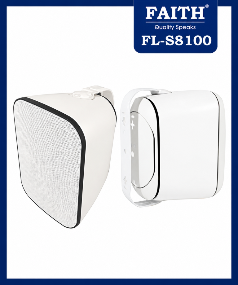 FAITH FL-S8100 / WIP-8100W Outdoor/Indoor Wall Mount Speakers IP66 With Subwoofer Back Side